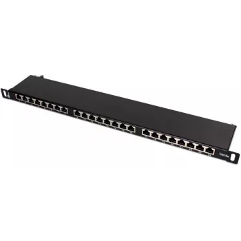 Patchpanel FTP Cat.5e 24 poorts 0.5U zwart GETFORT PGF-5EFTP24-B8
