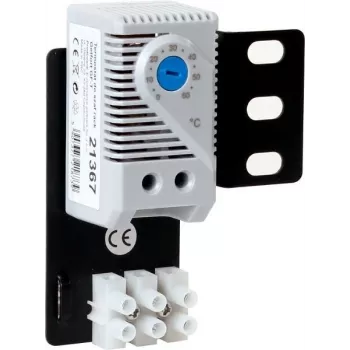 GETFORT GF-T rackventilator thermostaat, 230V AC, 0-60°C, DIN-rail, RAL 7035