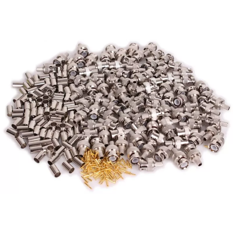 GETFORT BNC-Z RG59 krimp BNC male stekker voor RG59 coaxkabel, 100 stuks