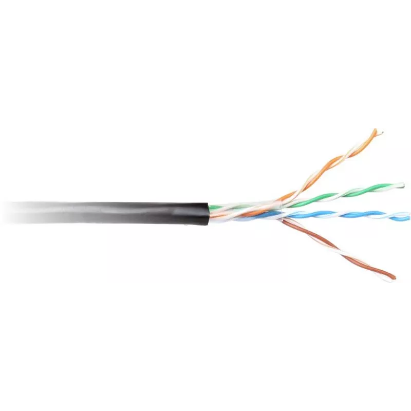 GETFORT Cat.6 U/UTP outdoor UV-bestendige dry copper patchkabel 305m zwart
