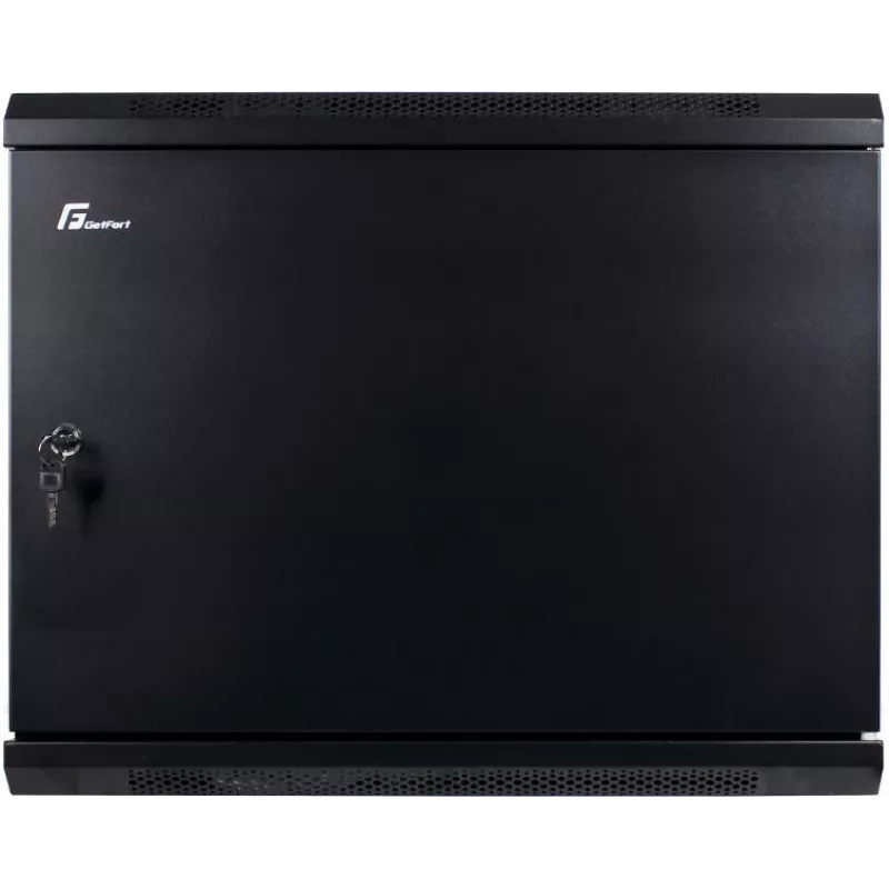 GETFORT CALI 9U 600x600 wandmontage-serverkast met massieve stalen deur - zwart