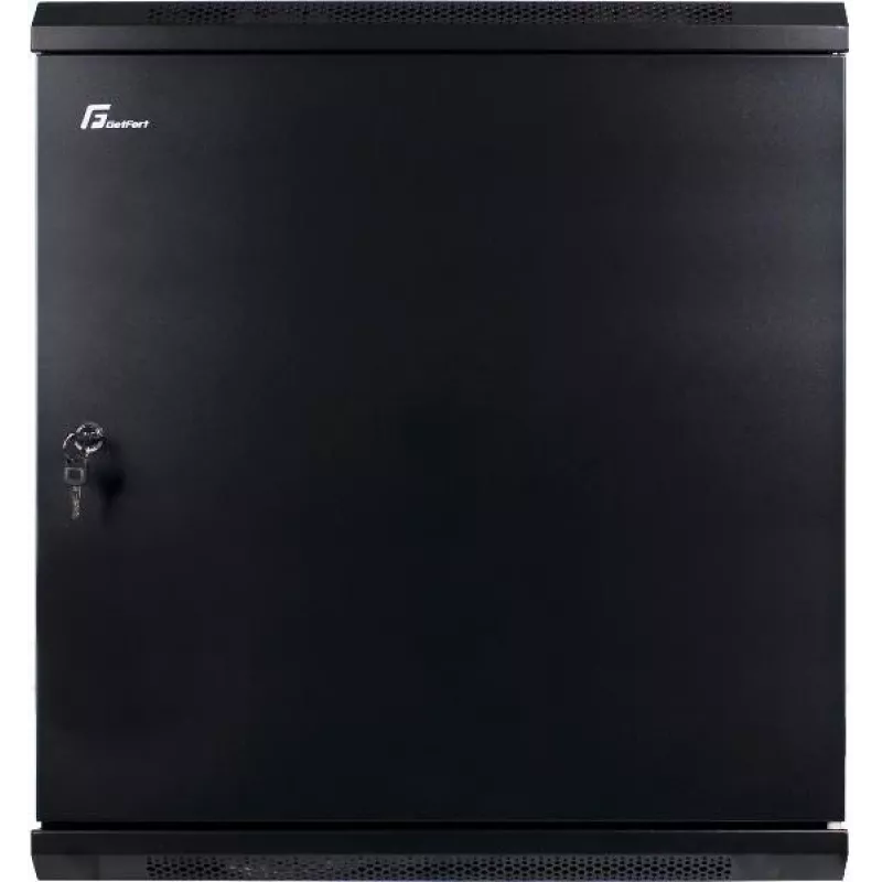 GETFORT 19 inch wandbehuizing 12U 600x600 mm stalen deur zwart