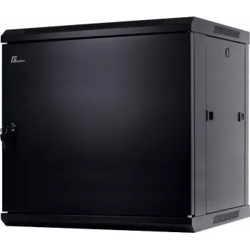 GETFORT 19 inch wandbehuizing 12U 600x600 mm stalen deur zwart
