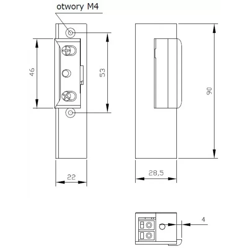 ELEKTRA-PLUS elektrische deuropener R3 links fail-secure met geheugen en mechanische blokkade