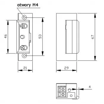 ELEKTRA-PLUS elektrische deuropener R4 met geheugen en mechanische blokkade symmetrisch 24V 7544