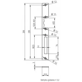 ELEKTRA-PLUS schild voor insteeksloten, verzinkt, 200x20mm