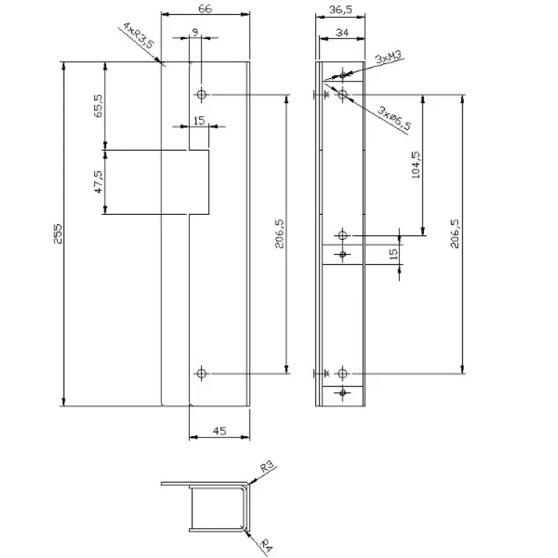 ELEKTRA-PLUS Kaseta Elektra Surowa R3, R4, R5; 3378 inbouwinstallatiedoos 3-voudig wit