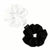 GLOV Satijnen Scrunchies Haarelastiekjes Medium Champagne/Zwart 2 stuks