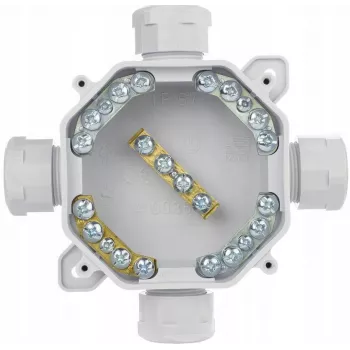 PAWBOL A.0035 Opbouw hermetische aftakdoos PG16, IP67 (5x4mm²), Grijs