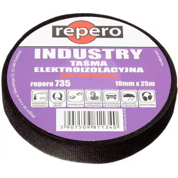 REPERO 735 Industry waarschuwingstape 25mm x 25m Wit-Zwart