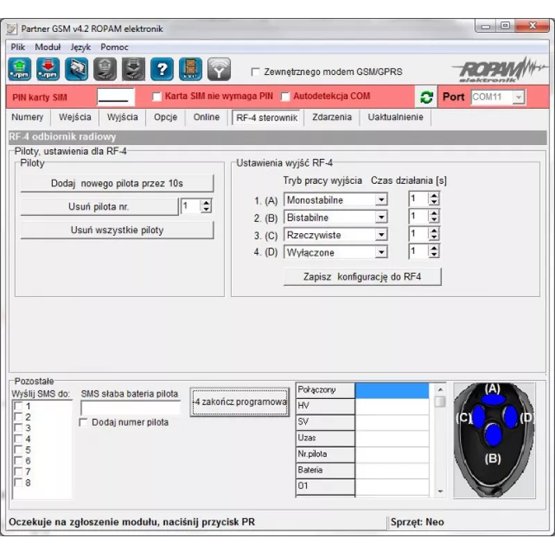 ROPAM RF-4C-2K draadloze afstandsbedieningsset met 2 zenders