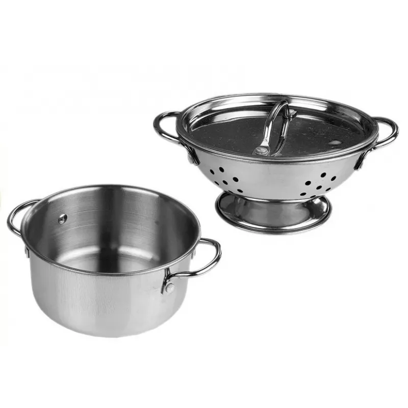 LEAN TOYS roestvrijstalen pannen en pannetjes miniatuur 8-delig