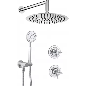 DEANTE inbouw-doucheset Arnika chroom 2 uitgangen ronde regendouchekop 250mm