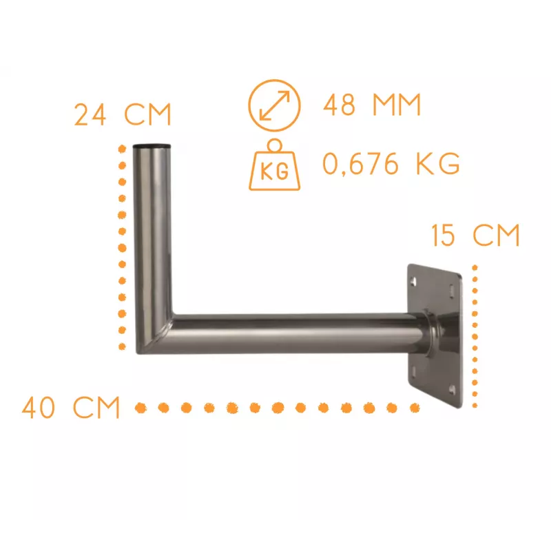 CORAB USL-48/400AL Wandbeugel 48mm 400mm aluminium