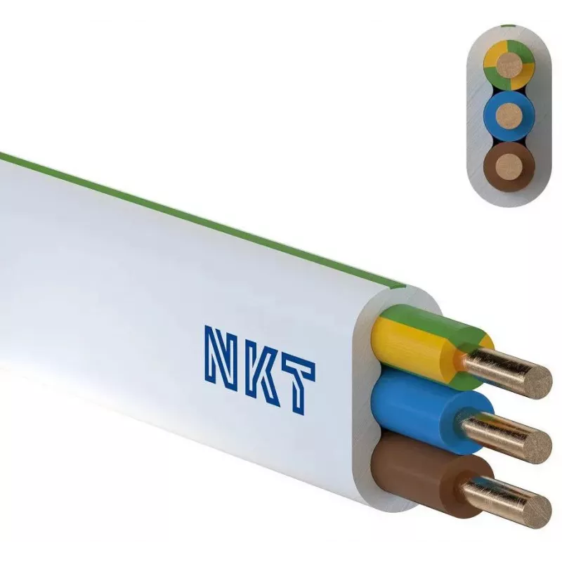 NKT instal PLUS YDYp 3x2,5 mm² stroomkabel 100m wit