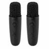 LEAN karaokeset bluetooth-luidspreker twee microfoons LED-verlichting zwart