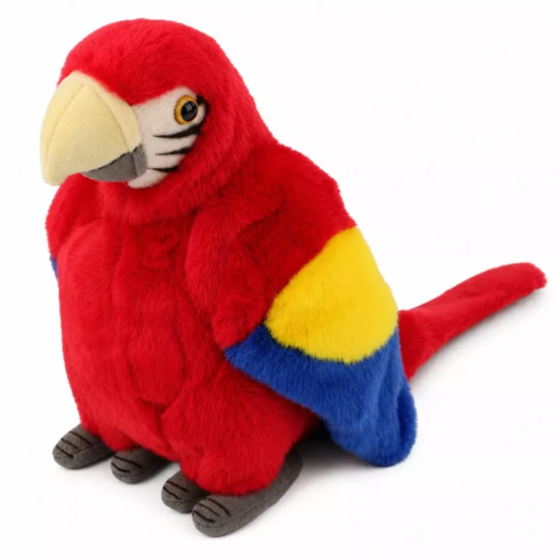 LEAN TOYS pluchen papegaai ara exotische vogel mascotte knuffeldier rood 24 cm