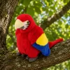 LEAN TOYS pluchen papegaai ara exotische vogel mascotte knuffeldier rood 24 cm