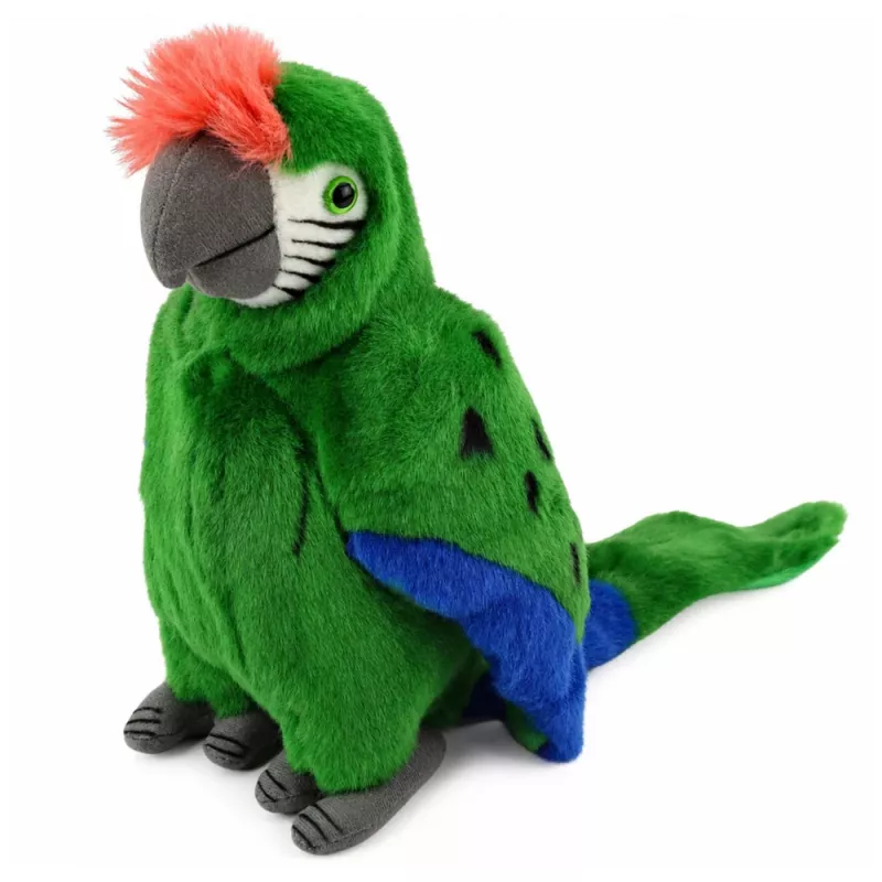 LEAN TOYS pluchen papegaai ara exotische vogel mascotte knuffeldier groen 24 cm