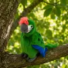 LEAN TOYS pluchen papegaai ara exotische vogel mascotte knuffeldier groen 24 cm
