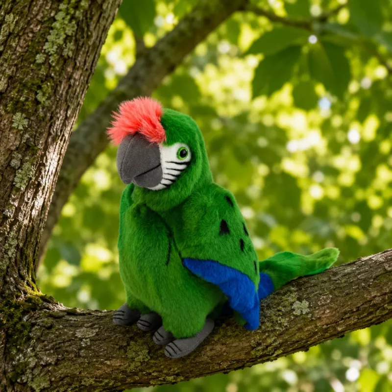 LEAN TOYS pluchen papegaai ara exotische vogel mascotte knuffeldier groen 24 cm