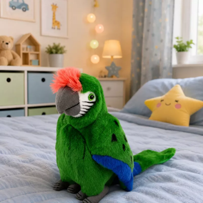 LEAN TOYS pluchen papegaai ara exotische vogel mascotte knuffeldier groen 24 cm