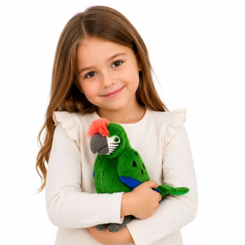 LEAN TOYS pluchen papegaai ara exotische vogel mascotte knuffeldier groen 24 cm
