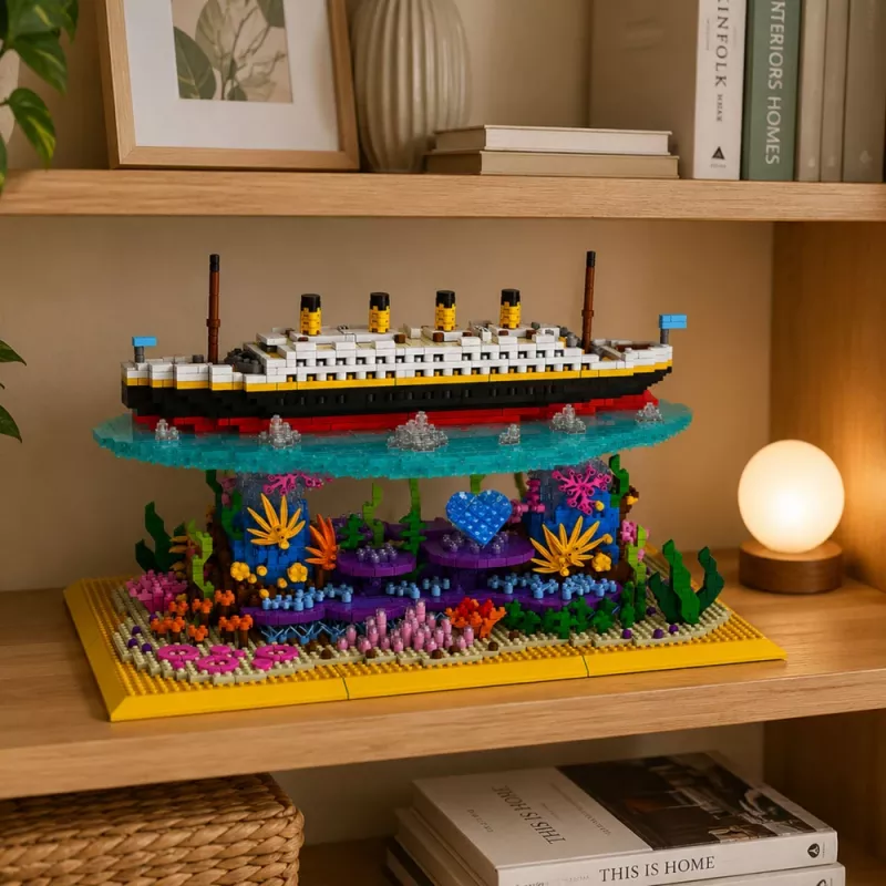 LEAN TOYS bouwstenen Titanic schip op een koraalrif 3892 onderdelen