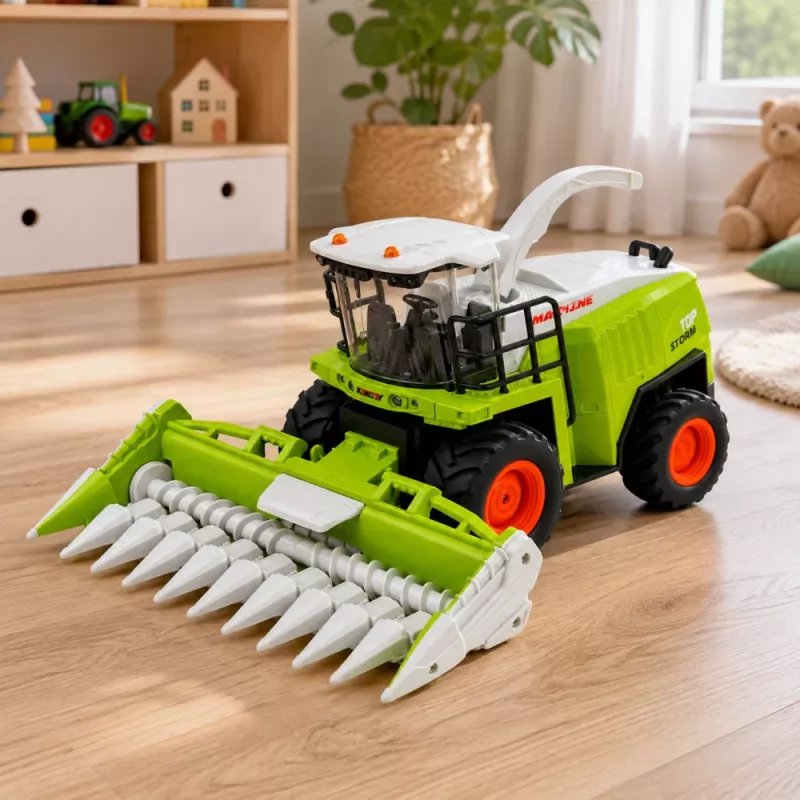 LEAN TOYS afstandsbediening maïsoogstmachine met licht en geluid 1:24