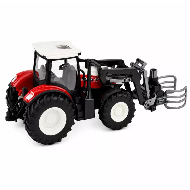 LEAN TOYS RC rode op afstand bestuurde landbouwtractor met balengrijper 1:24
