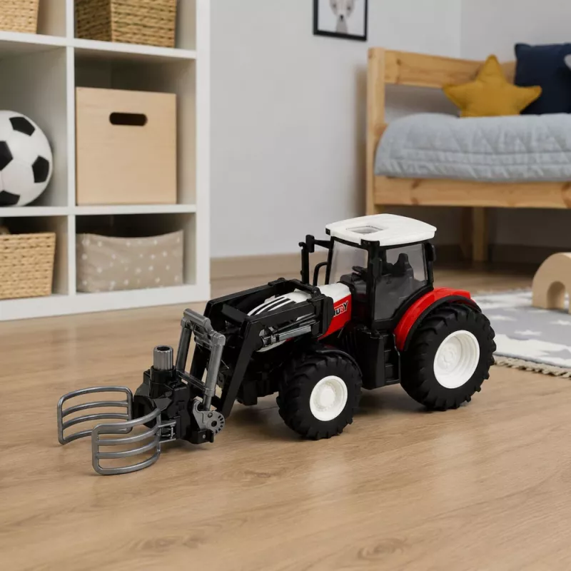 LEAN TOYS RC rode op afstand bestuurde landbouwtractor met balengrijper 1:24