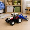 LEAN TOYS op afstand bestuurde tractor met wals RC lichtjes rood 1:24