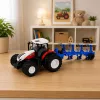 LEAN TOYS RC-tractor met dubbele ploeg rood 1:24