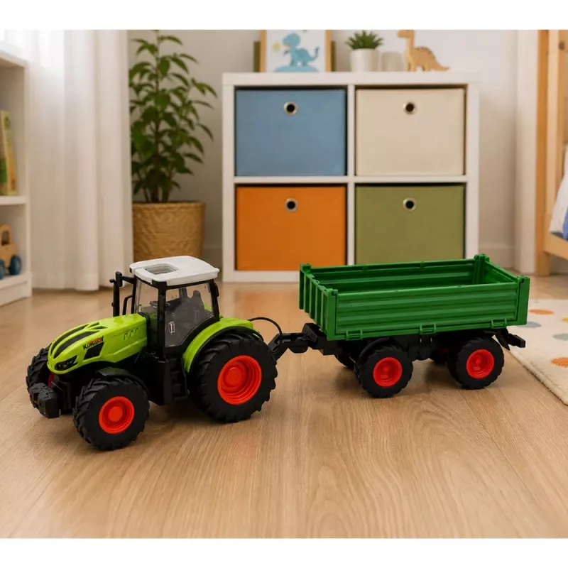 LEAN TOYS RC Landbouwtractor met Kiepwagen Groen 1:24