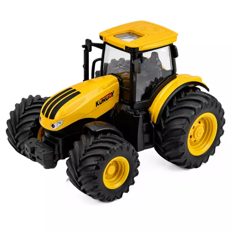 LEAN TOYS Tractor met Zaaimachine en Cultivator, Licht en Geluid, Geel, 1:24