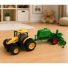 LEAN TOYS Tractor met Zaaimachine en Cultivator, Licht en Geluid, Geel, 1:24