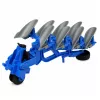 LEAN TOYS Landbouwtractor met Tweeschaarploeg, Rubberbanden, Groen, 1:24