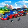 LEAN TOYS Locomotief Transporter met Auto's, Rails, Lanceerbaan, Lichten en Geluiden