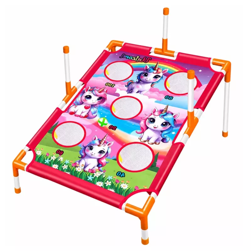LEAN TOYS 4-in-1 Eenhoorn Ringgooispel met Ringen en Schijven
