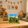 LEAN TOYS Set Wilde Dieren Figuren Vos Giraffe Nijlpaard Hert Park 3D-Bord