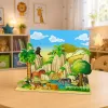 LEAN TOYS Set Wilde Dieren Figuren Luipaard Tijger Olifant Paard Park 3D-Bord