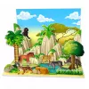 LEAN TOYS Set Wilde Dieren Figuren Luipaard Tijger Olifant Paard Park 3D-Bord