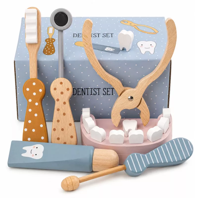 LEAN TOYS Houten Tandartsset Kleine Tandarts