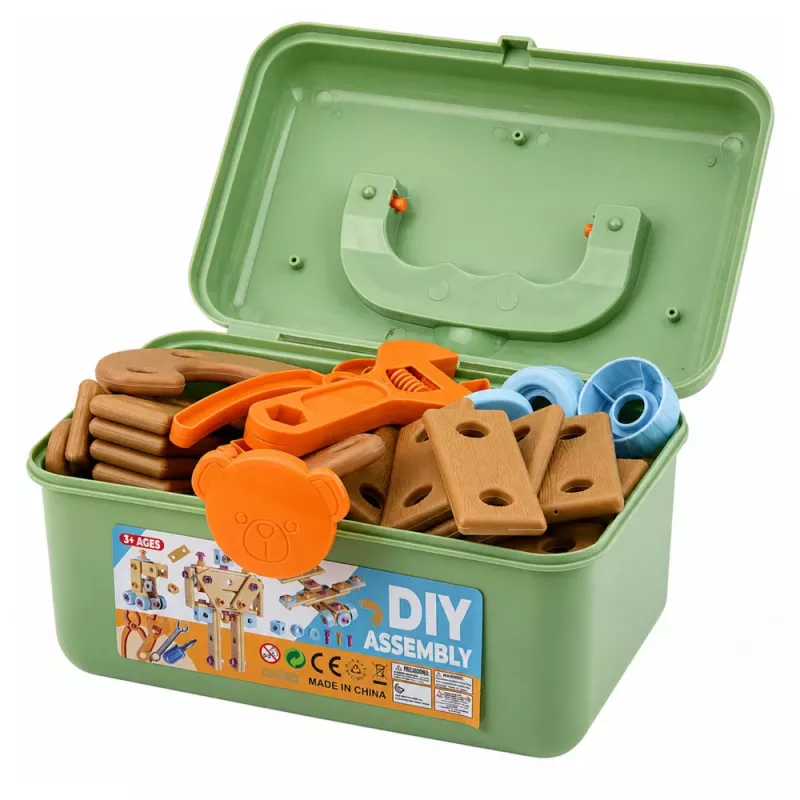 LEAN TOYS Schroevendraaier Bouwset met Bouwstenen in Koffer, 190 delen