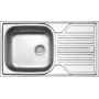 DEANTE 1-Bowl Spoelbak van RVS met Afdruipgedeelte - 3.5 inch Afvoer