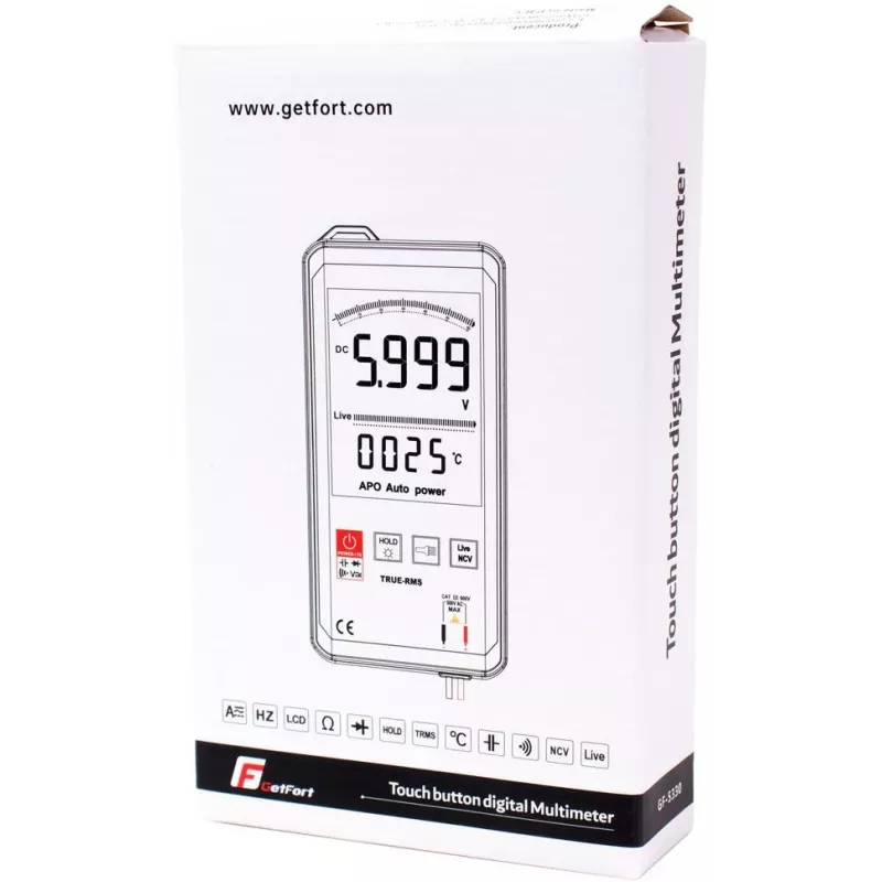 GETFORT GF-5330C digitale multimeter, 1999 Counts, True RMS, CAT III 600V