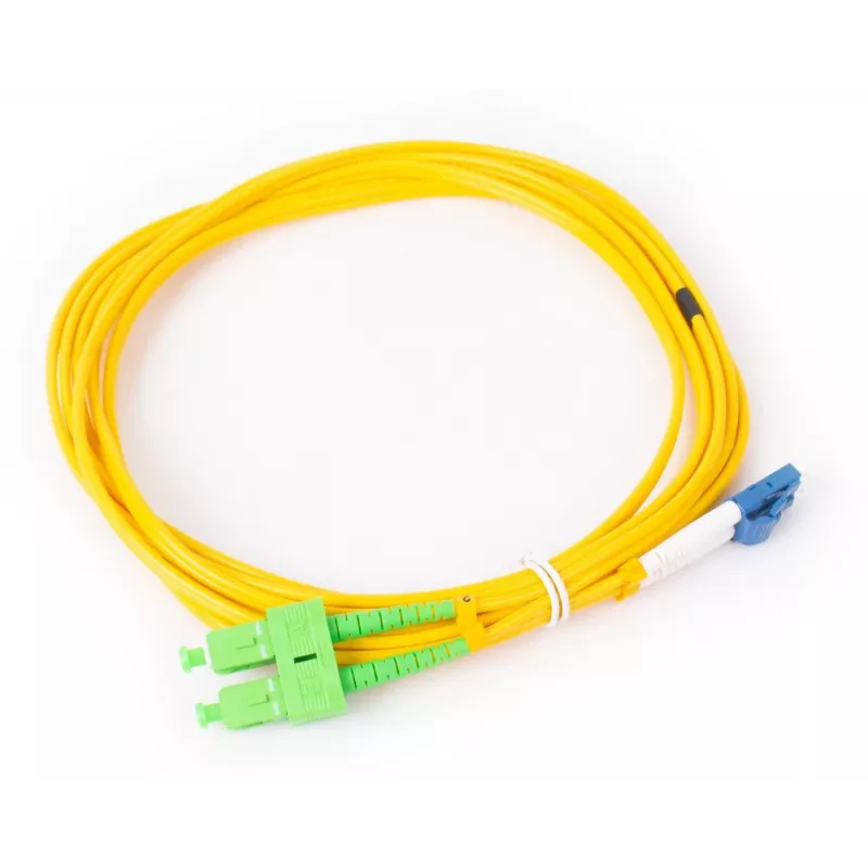 GETFORT SM SC/APC naar LC/UPC duplex glasvezel-patchkabel 3m (9,84ft) LSZH Geel