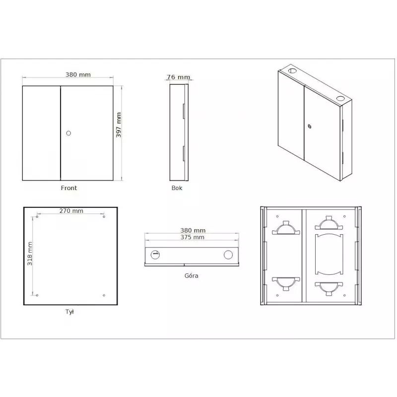 GETFORT GF-FO-PSNW-24SX glasvezel-verdeelbox, 12 vezels, SC/LC, wandmontage, Lichtgrijs