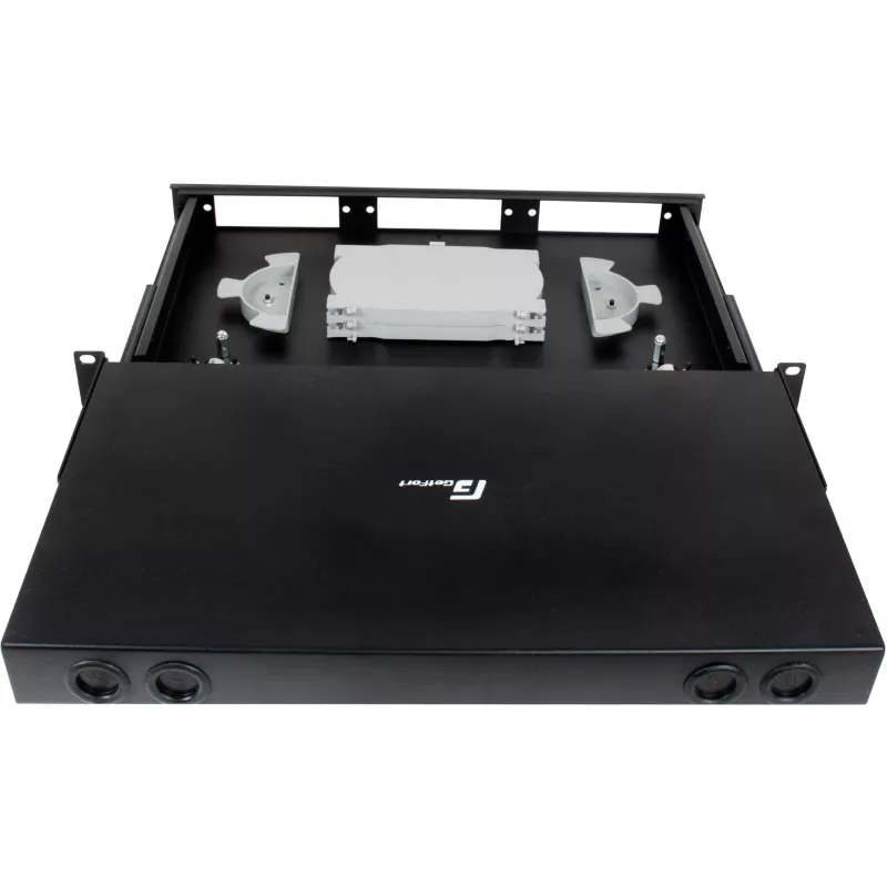 GETFORT GF-FO-MOD 1U 19 inch rack-mount glasvezel-patchpanel, 3 module-insteeksleuven, zwart
