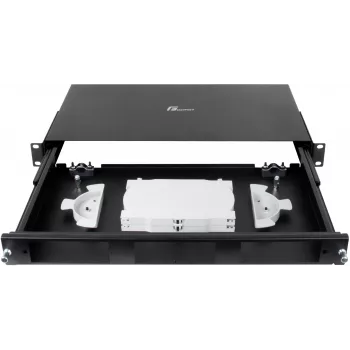 GETFORT GF-FO-MOD 1U 19 inch rack-mount glasvezel-patchpanel, 3 module-insteeksleuven, zwart